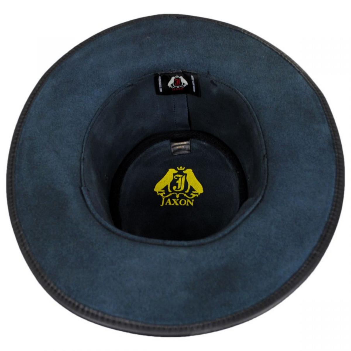 Jaxon Hats | Crusher Leather Outback Hat | 147202 | under | BLACK