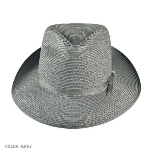 Stetson | Stratoliner Milan Straw Fedora Hat | 126908 | front | GREY