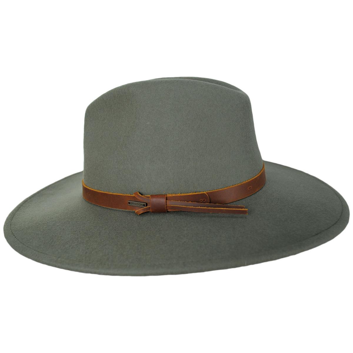 BRIXTON HATS | Field Proper Wool Felt Fedora Hat | 135647 | profile | OLIVE SURPLUS