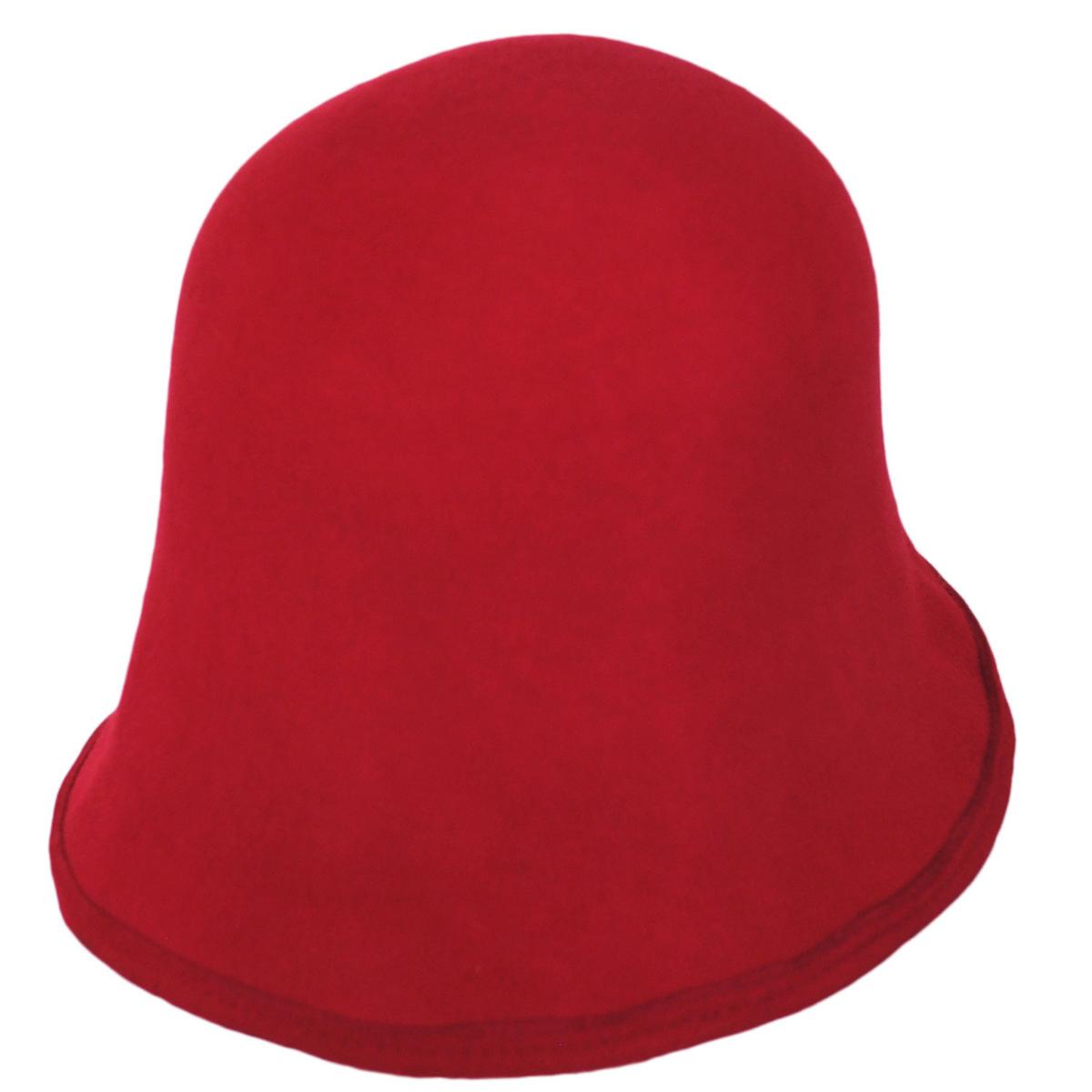 Kathy Jeanne | 6-Way Shapeable Wool Felt Cloche Hat | 124715 | detailone | RED
