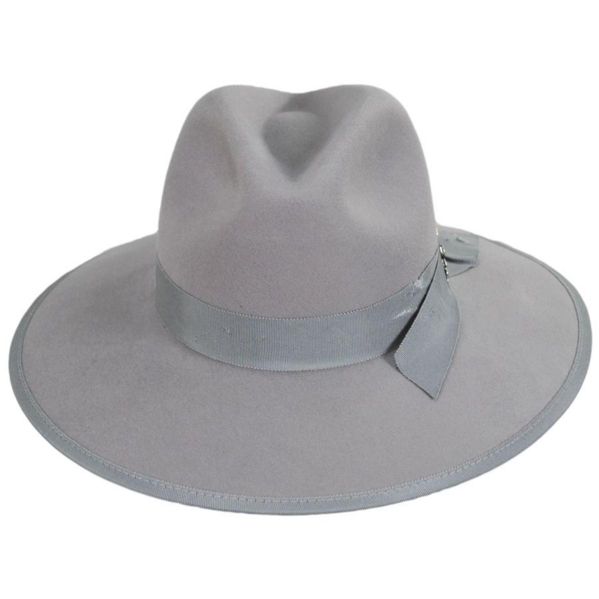 Renegade | Eden Wool Felt Safari Fedora Hat | 100811 | front | SILVER