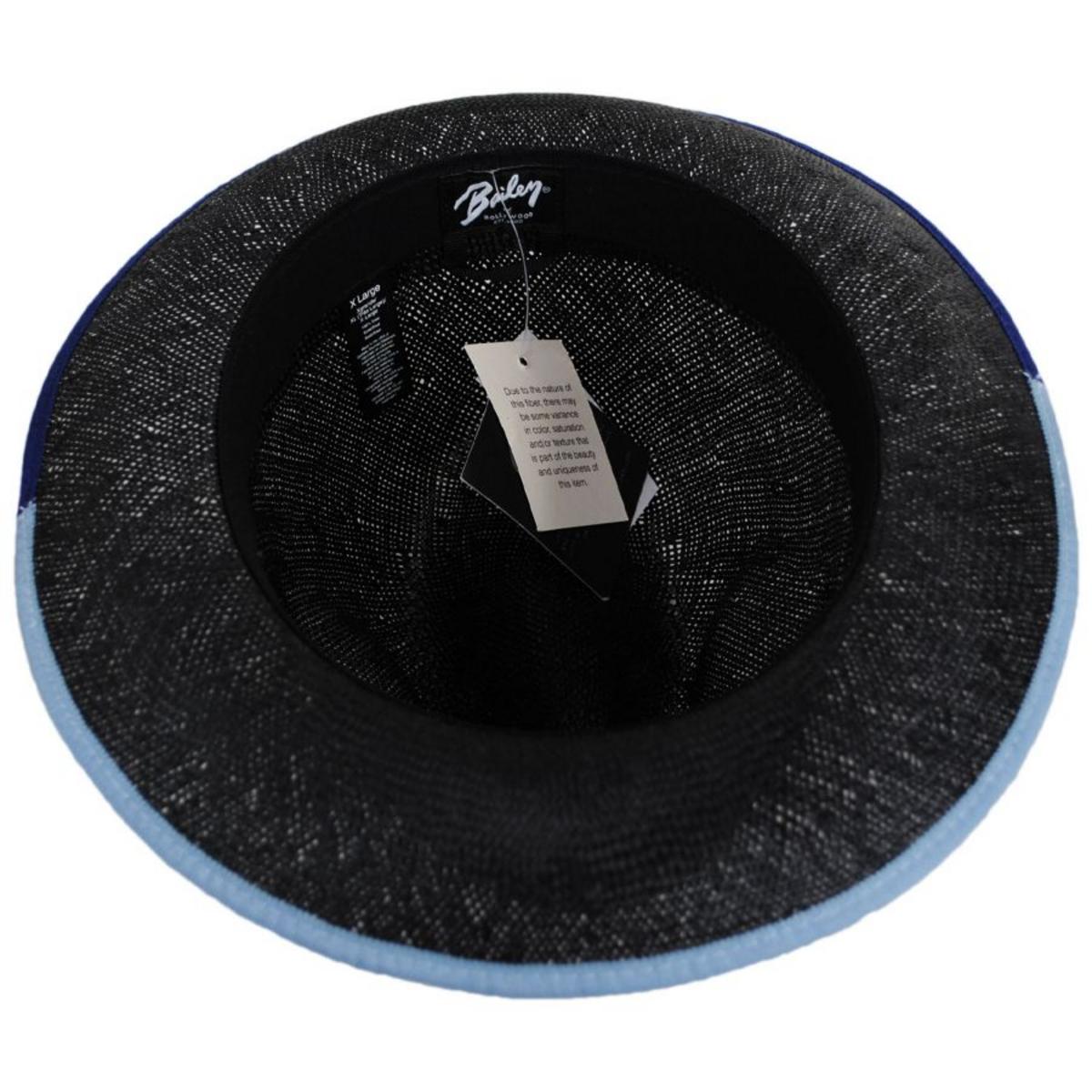 Bailey 1922 | Hesmond Sisal Litestraw Fedora Hat | 127869 | under | BLACK/BLUE