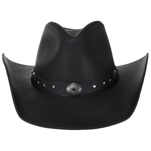 Stetson | Roxbury Leather Western Hat | 141000 | front | BLACK