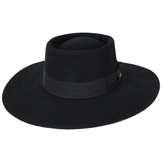 Scala | Hank Wool Felt Gaucho Hat | 130554 | lead | BLACK