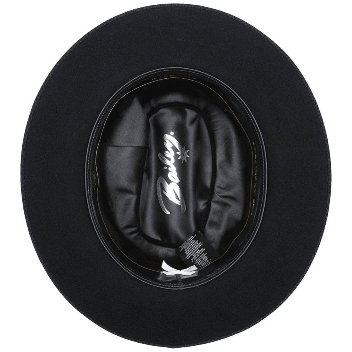 Bailey 1922 | The Architect Fur Felt Cattleman Western Hat - Black | 130374BLK | under | BLACK