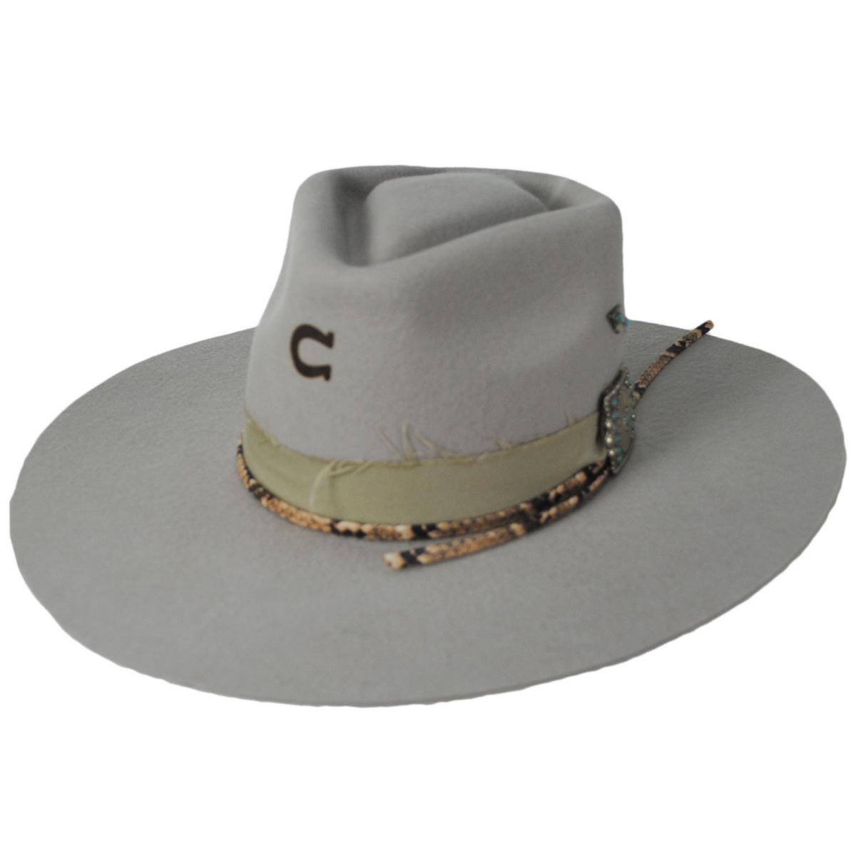 Charlie 1 Horse | Spear Point Wool Felt Rancher Fedora Hat | 124793 | lead | SILVER BELLY