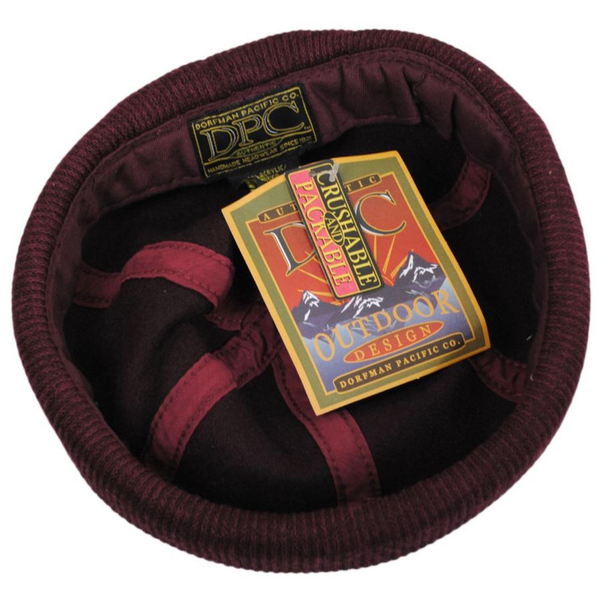 Dorfman Pacific | Skully Melton Wool Blend Skull Cap | 500042 | under | BURGUNDY