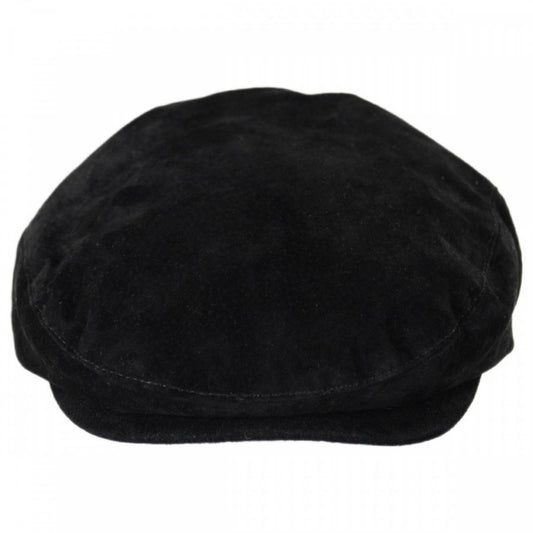 Jaxon Hats | Five-Point Suede Ivy Cap | 170200 | front | BLACK