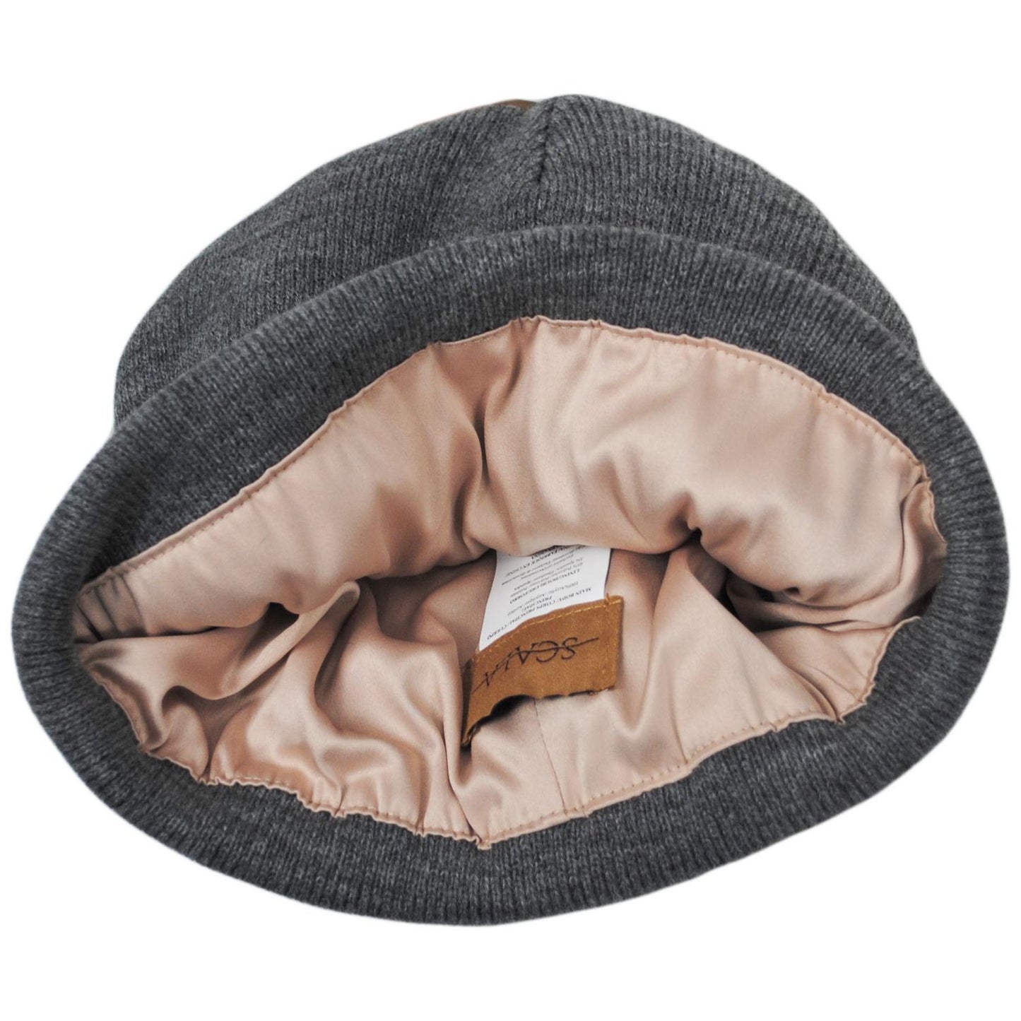 Scala | Ellen Satin Cuff Beanie Hat | 500051 | under | GREY