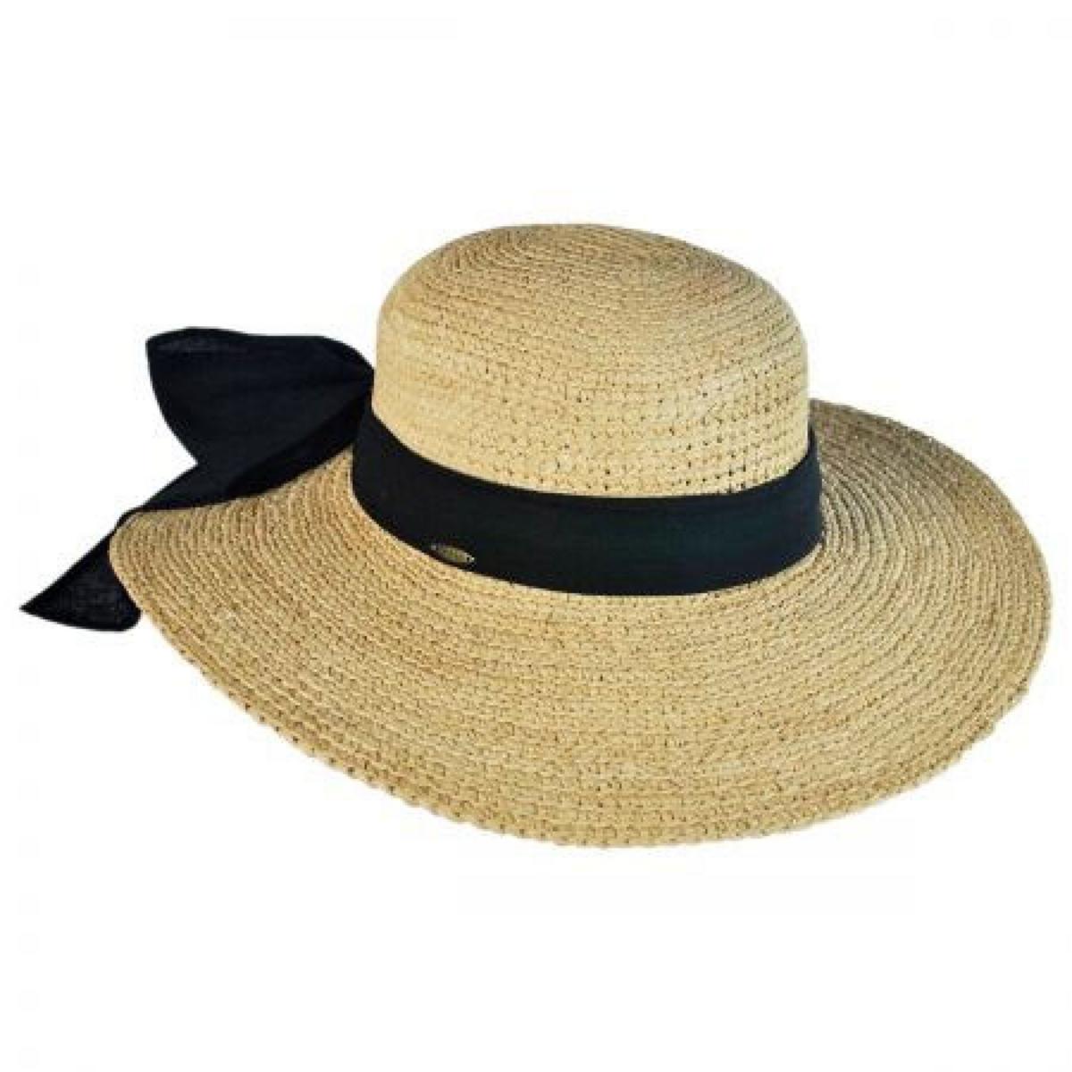 Scala | Linen Band Raffia Straw Swinger Hat | 101403 | lead | NATURAL