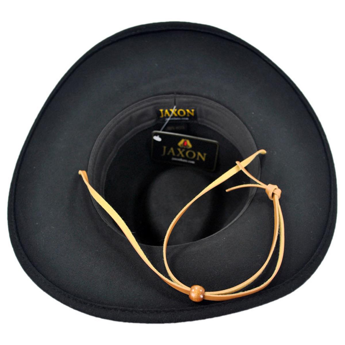 Jaxon Hats | Wholesale Crushable Wool Felt Chincord Outback Hat B2B Pre-Pack | B2B132002 | under | BLACK