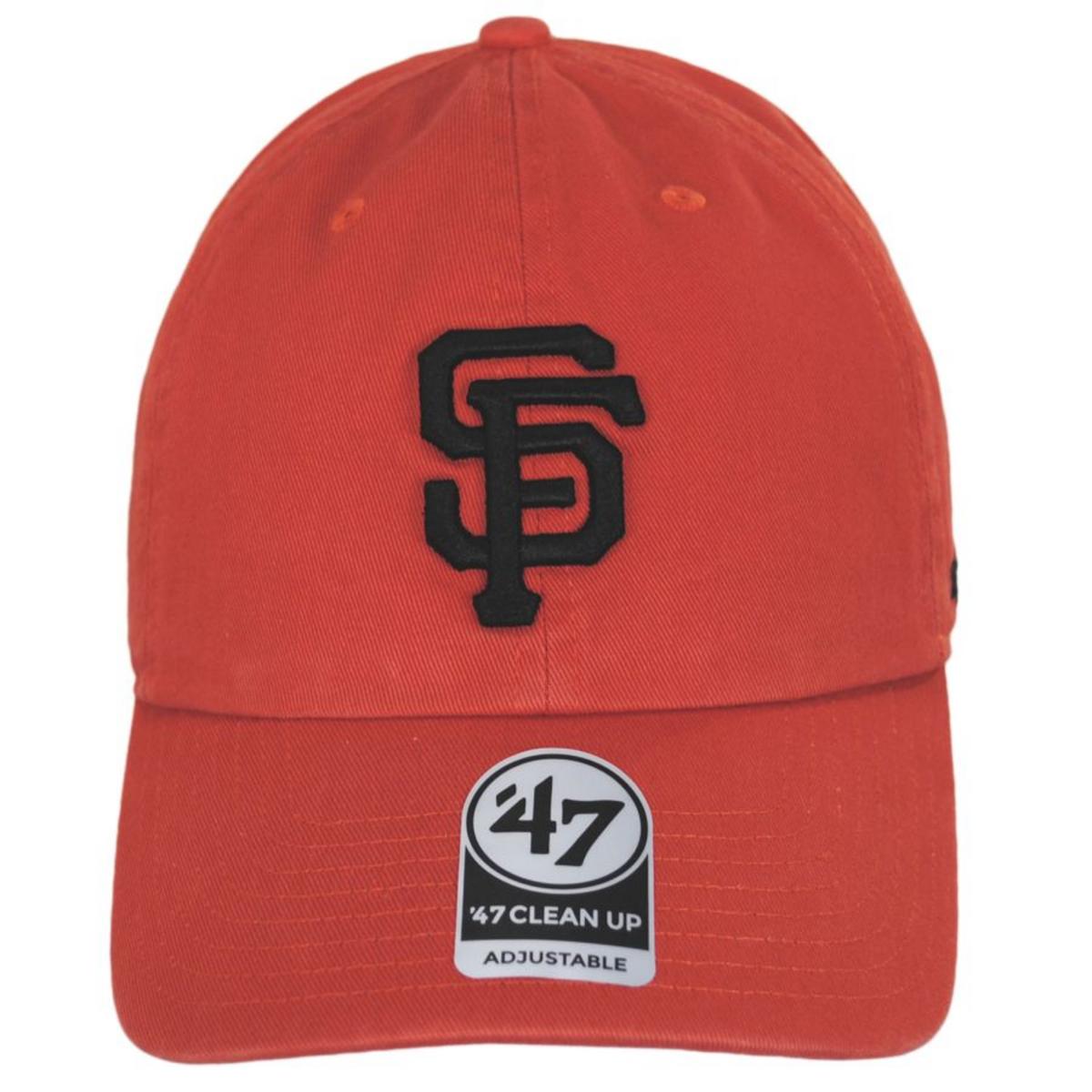 47 Brand | San Francisco Giants MLB Clean Up Strapback Baseball Cap Dad Hat | 203102 | front | ORANGE