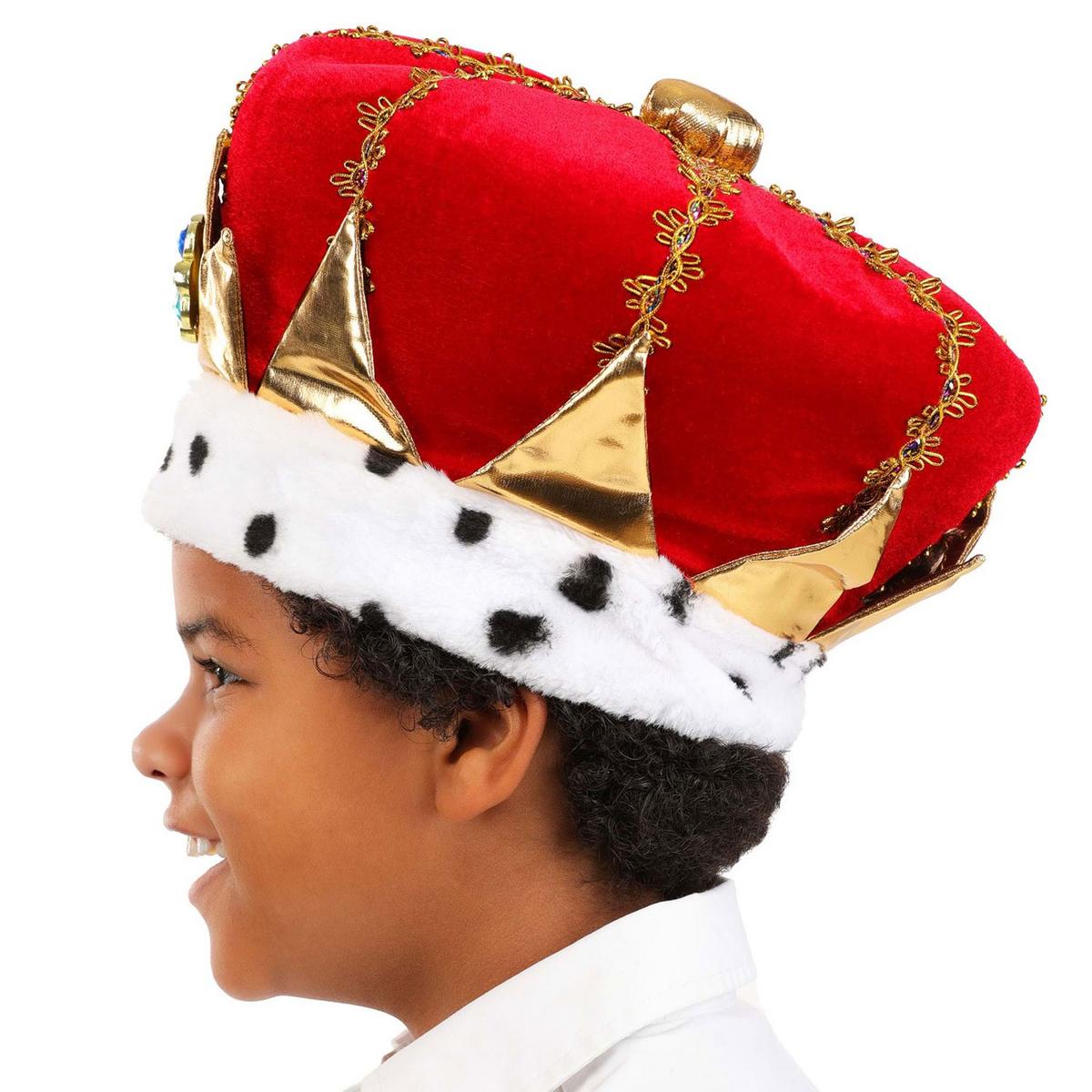 Elope | Kid's Royal Red King Costume Hat | 556004 | profile | RED