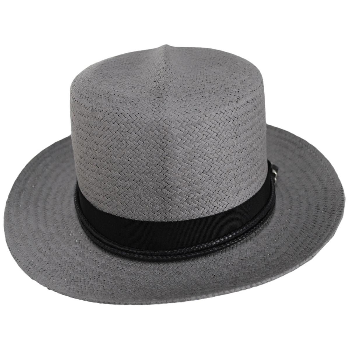 Bailey 1922 | Amaury Toyo Raindura Straw Fedora Hat | 127928 | front | GRAPHITE