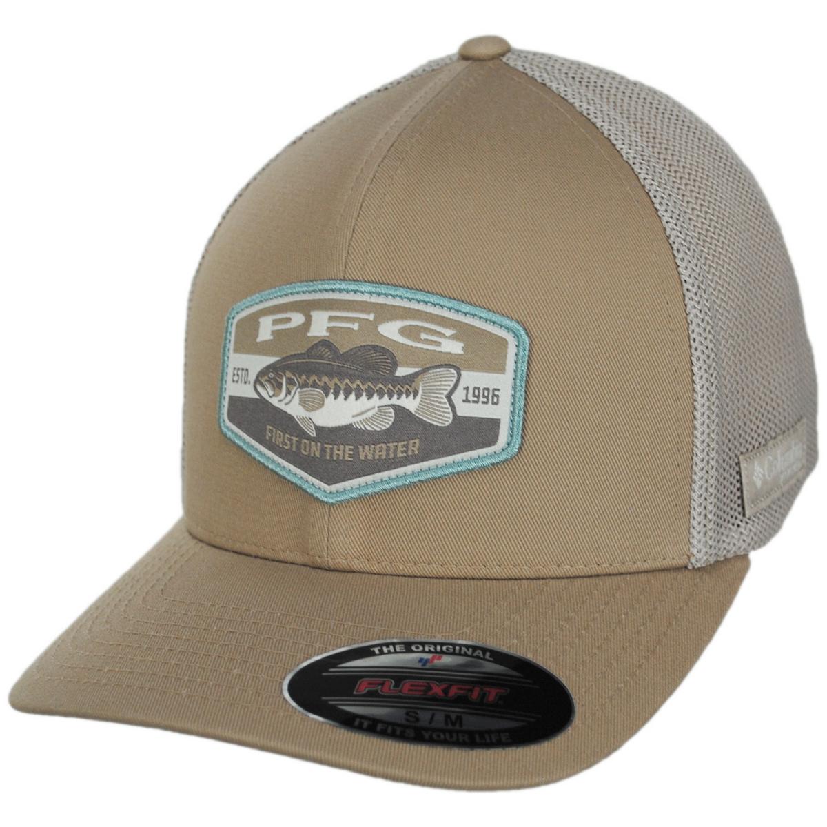 Columbia Sportswear | PFG Patch Mesh Flexfit Fitted Baseball Cap | 400087 | lead | BEACH