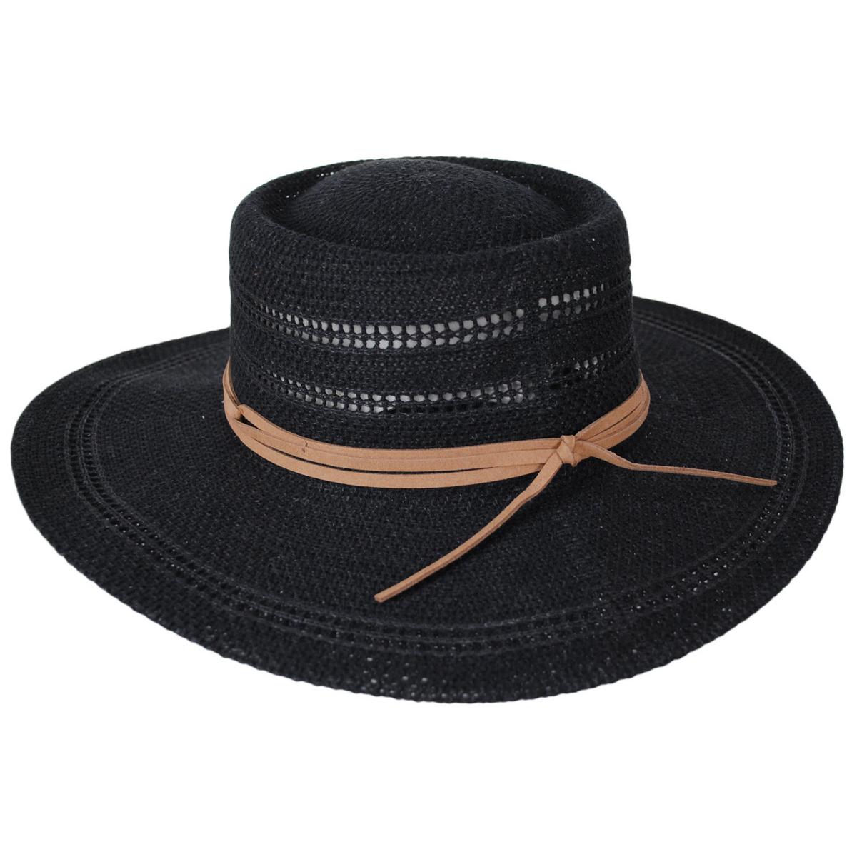 San Diego Hat Company | Jackson Knit Boater Hat | 108946 | profile | BLACK