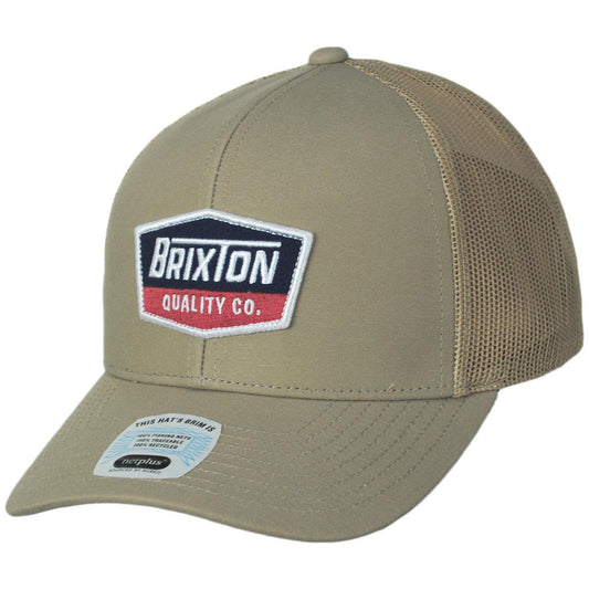 BRIXTON HATS | Regal Netplus MP Mesh Trucker Snapback Baseball Cap | 201835 | lead | KHAKI/KHAKI