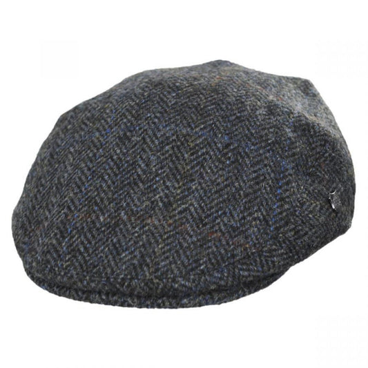 Failsworth | Harris Tweed Overcheck Herringbone Wool Ivy Cap | 177913 | lead | CHARCOAL
