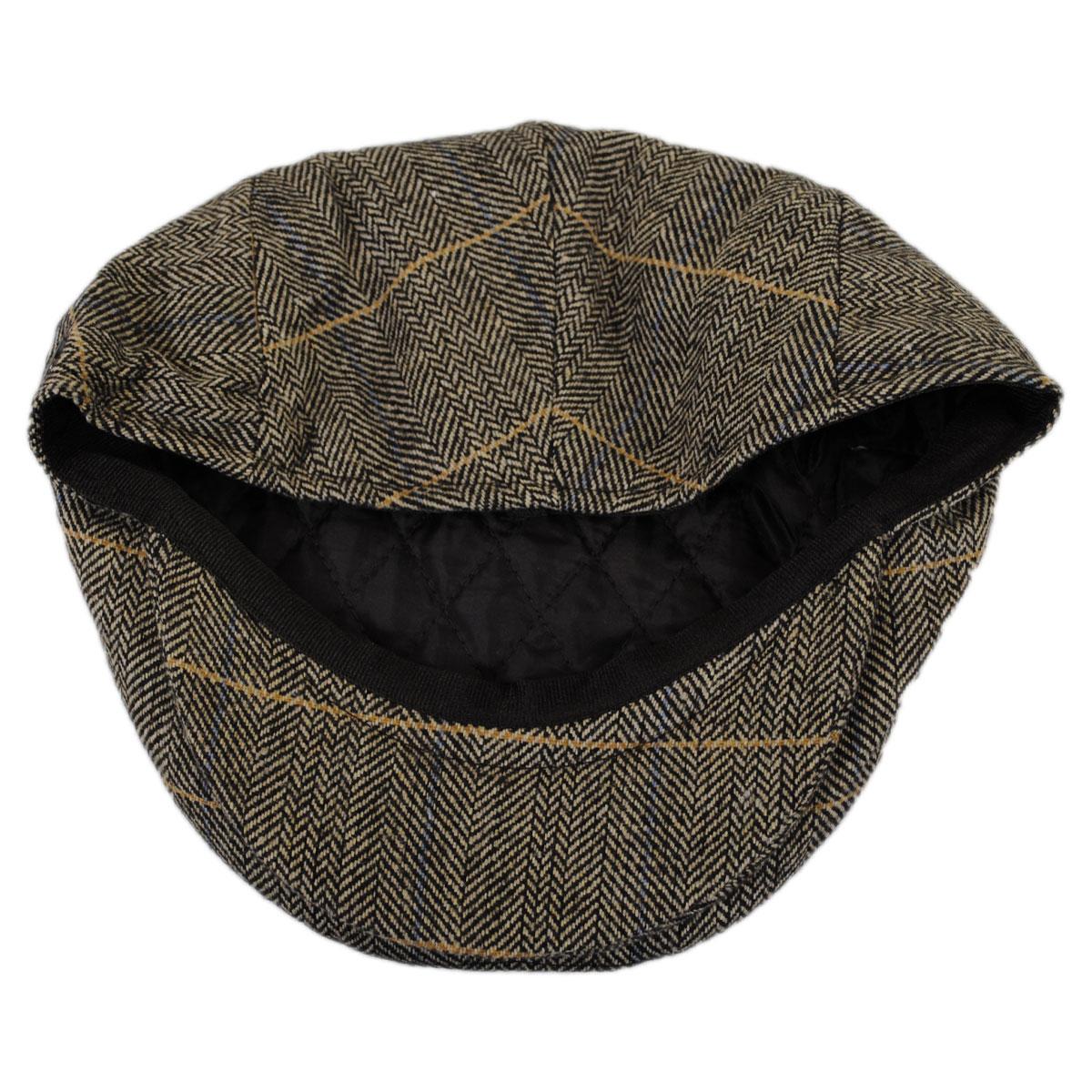 Jaxon Hats | Wholesale Croydon Herringbone Plaid Wool Blend Ivy Cap B2B Pre-Pack | B2B167748 | under | TAN