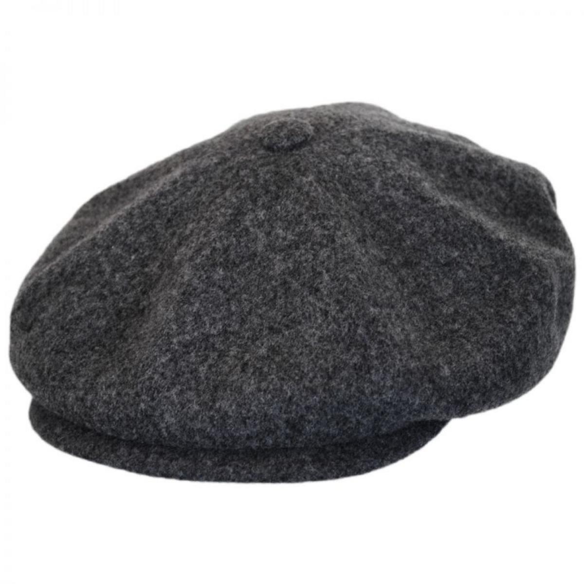 Kangol | Hawker Wool Newsboy Cap | 160943 | lead | FLANNEL