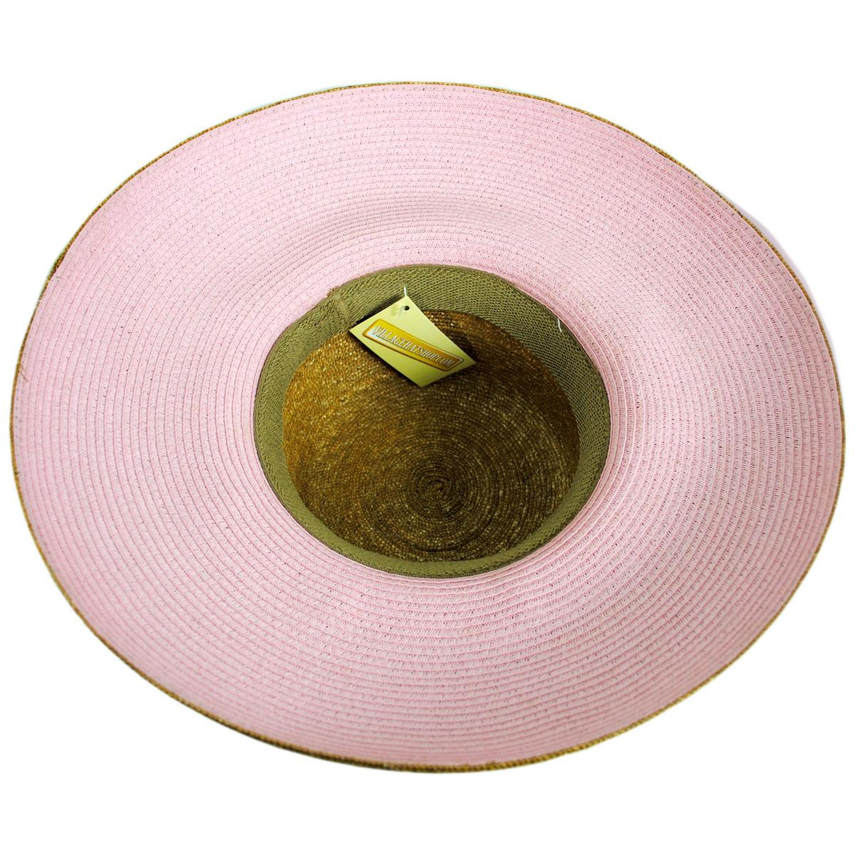 sur la tete | Golightly Milan Straw Lampshade Sun Hat | 102235 | under | PINK