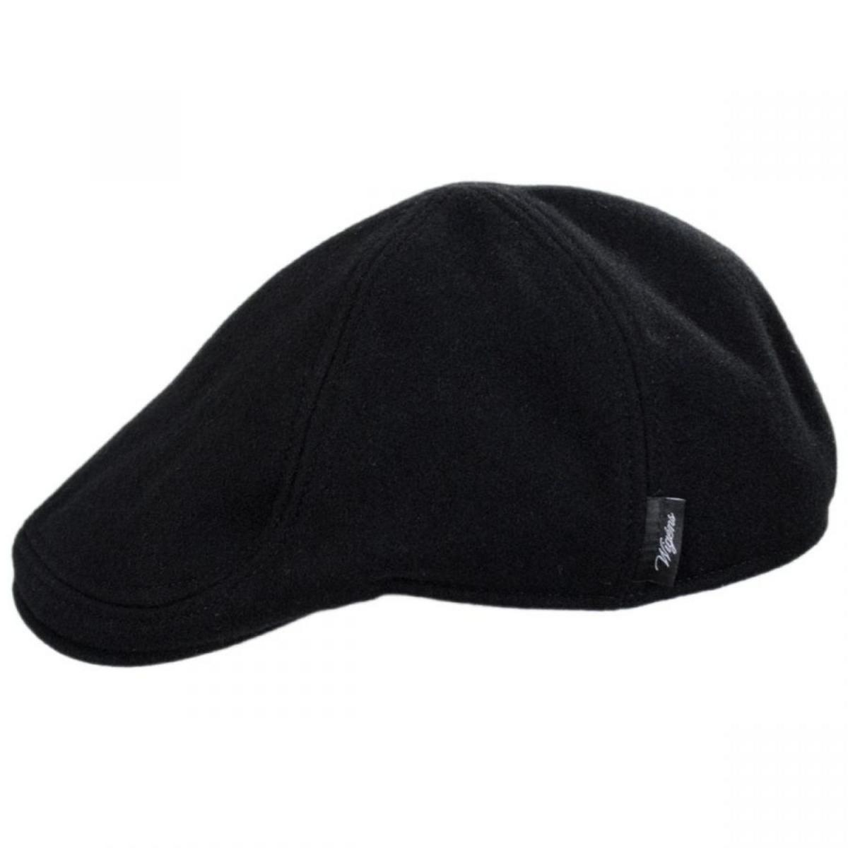 Wigens Caps | Melton Wool Pub Duckbill Cap | 161953 | profile | BLACK