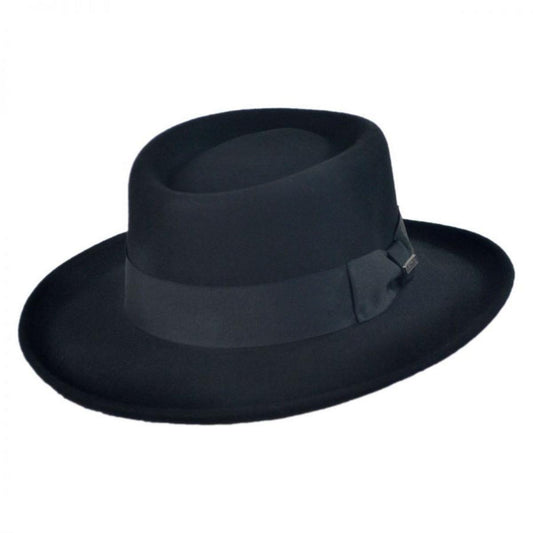 Jaxon Hats | Crushable Wool Felt Gambler Hat | 132003 | lead | BLACK