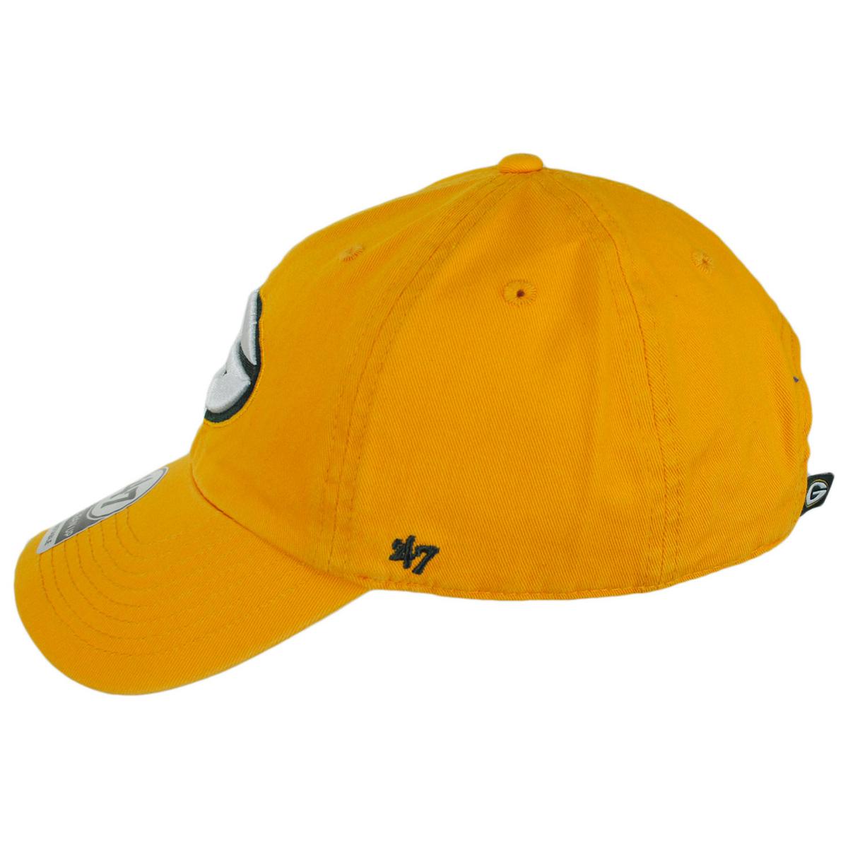 47 Brand | Green Bay Packers NFL Clean Up Strapback Baseball Cap Dad Hat | 203620 | profile | YELLOW