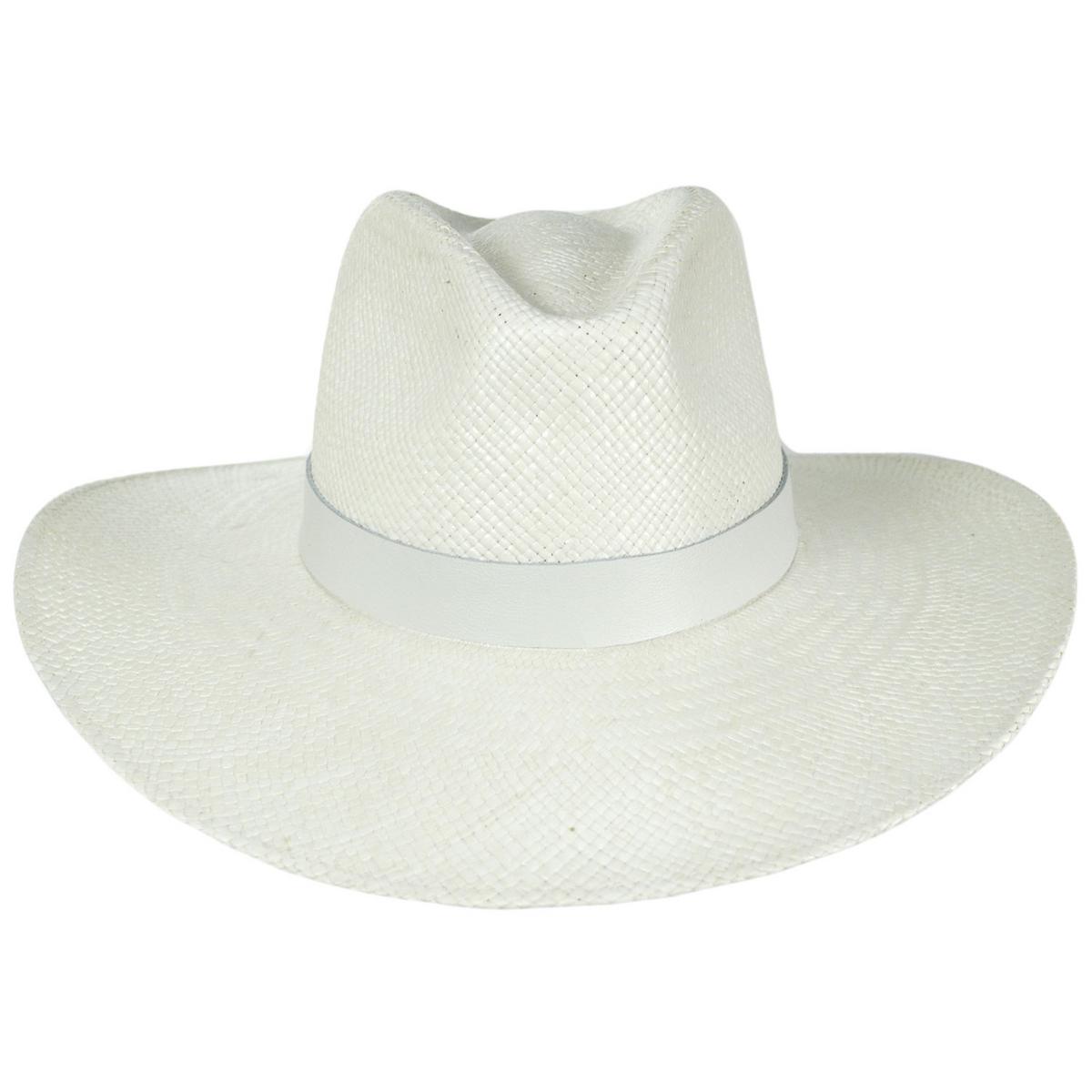 BRIXTON HATS | Harper Panama Straw Fedora Hat | 104050 | front | WHITE