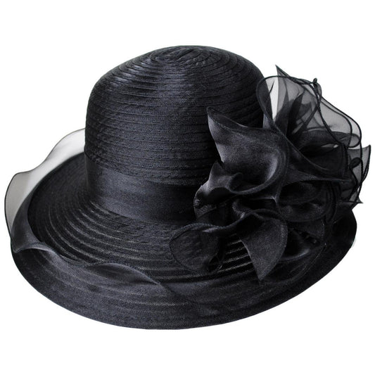 San Diego Hat Company | Organza Mesh Lampshade Dress Hat | 121050 | lead | BLACK