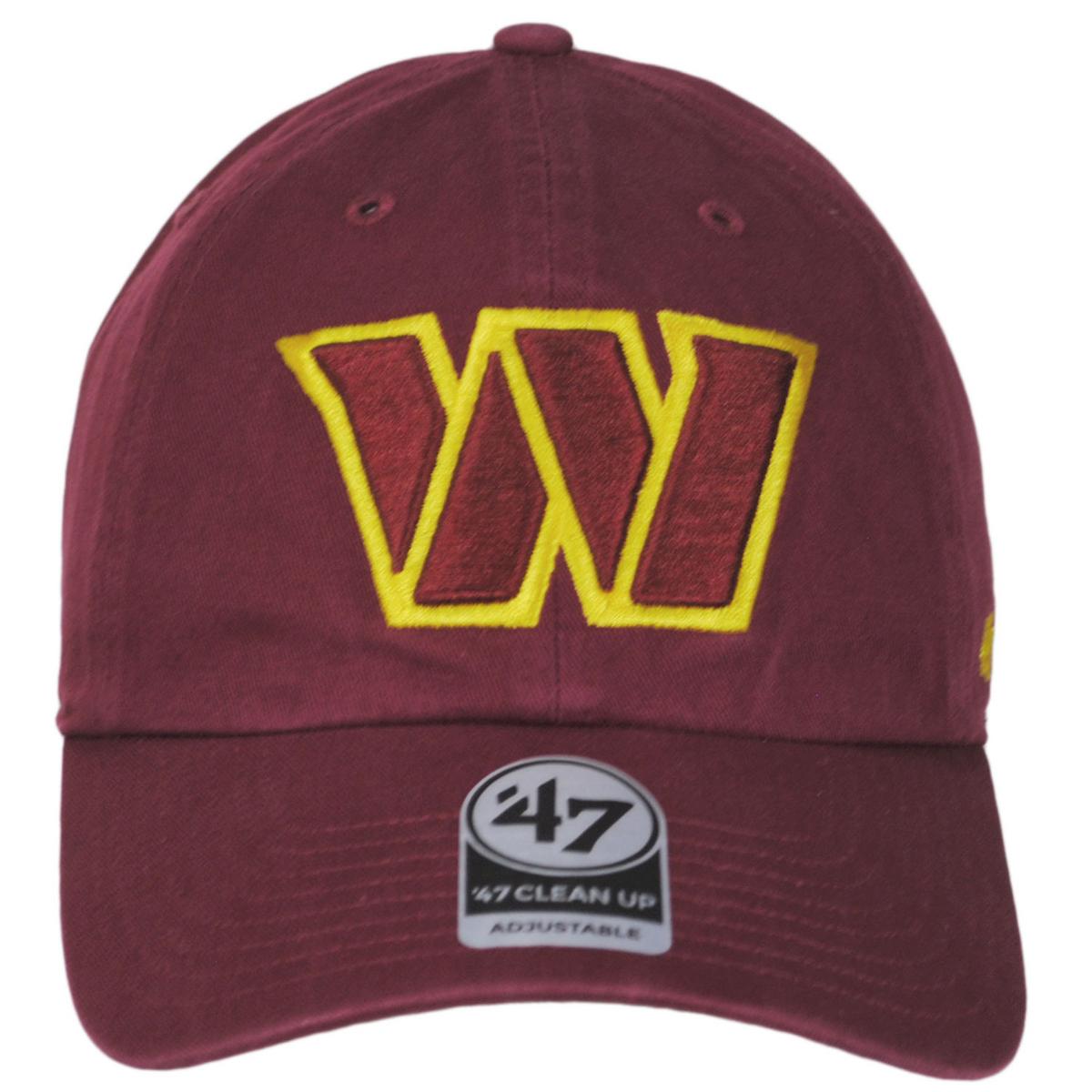 47 Brand | Washington Commanders NFL Clean Up Strapback Baseball Cap Dad Hat | 203560 | front | CARDINAL