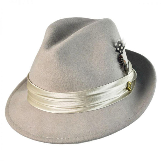 Stacy Adams | Crushable Wool Felt Fedora Hat | 130456 | lead | CEMENT