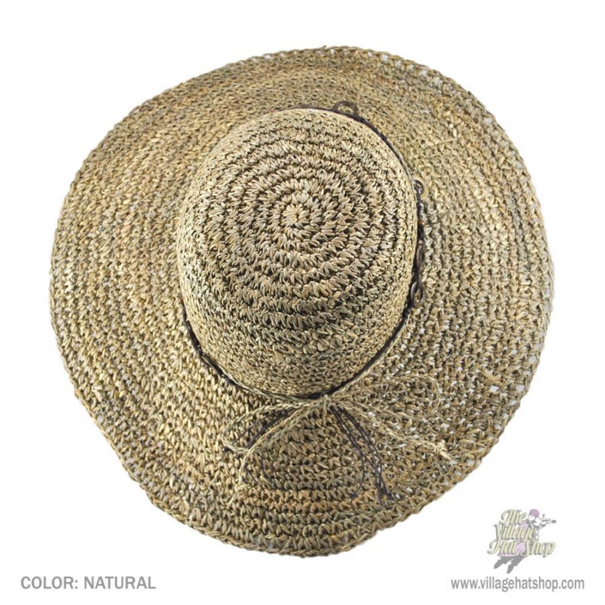Tropical Trends | Bohemian Seagrass Straw Floppy Sun Hat | 101496 | profile | NATURAL