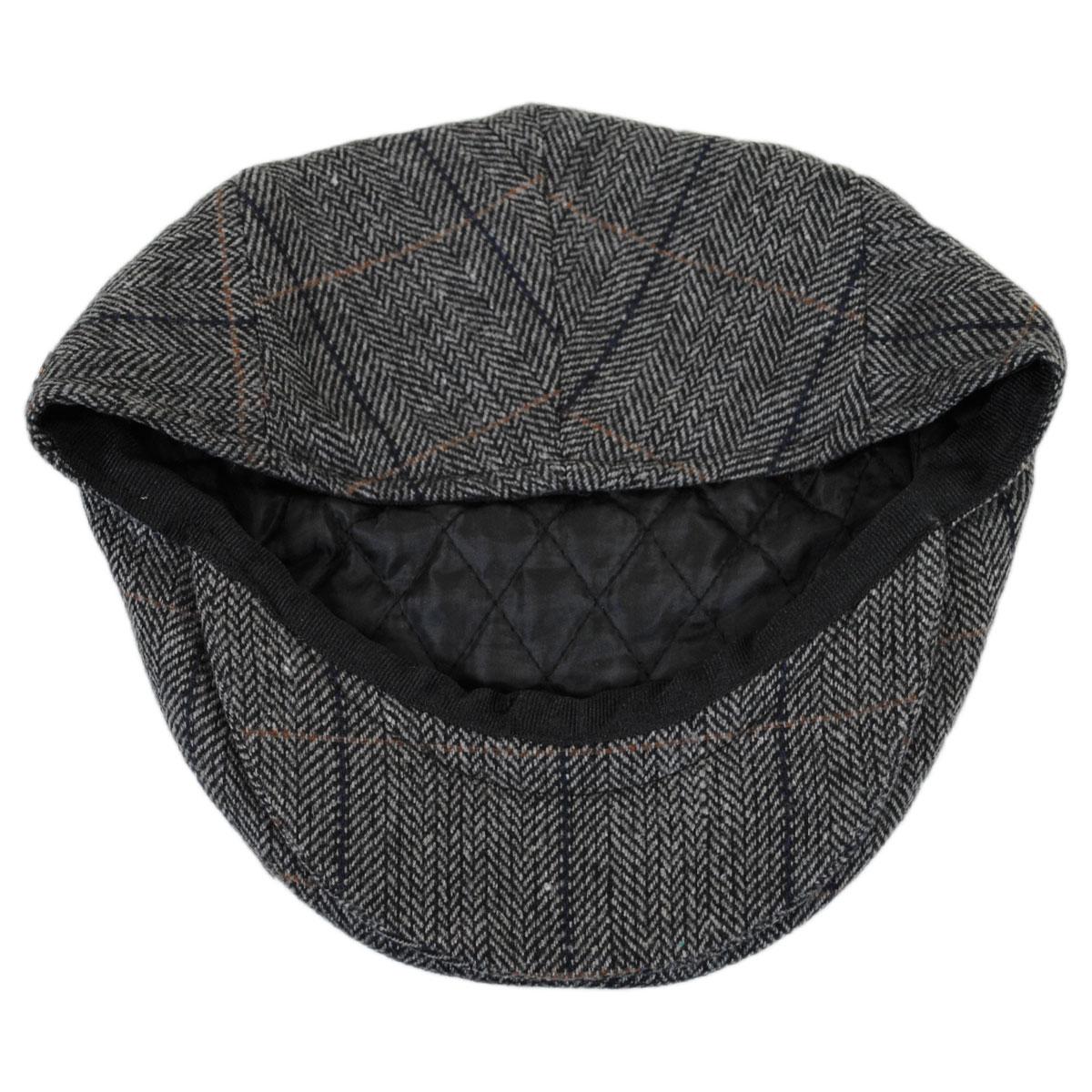 Jaxon Hats | Wholesale Holborn Herringbone Plaid Wool Blend Ivy Cap B2B Pre-Pack | B2B167749 | under | CHARCOAL