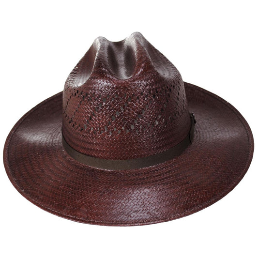 Stetson | Redwood Shantung Straw Open Road Western Hat | 127058 | front | REDWOOD