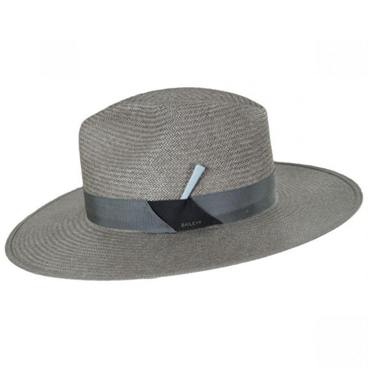 Bailey 1922 | Magness Shantung Straw Fedora Hat | 127764 | front | SILVER