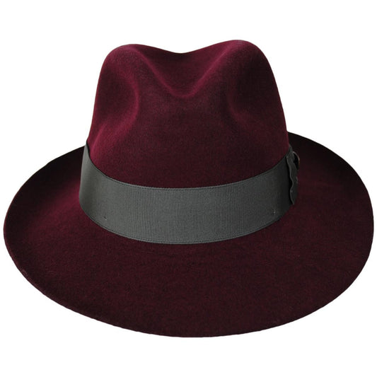 Dobbs | Barrington Wool Felt Fedora Hat | 130746 | front | BURGUNDY