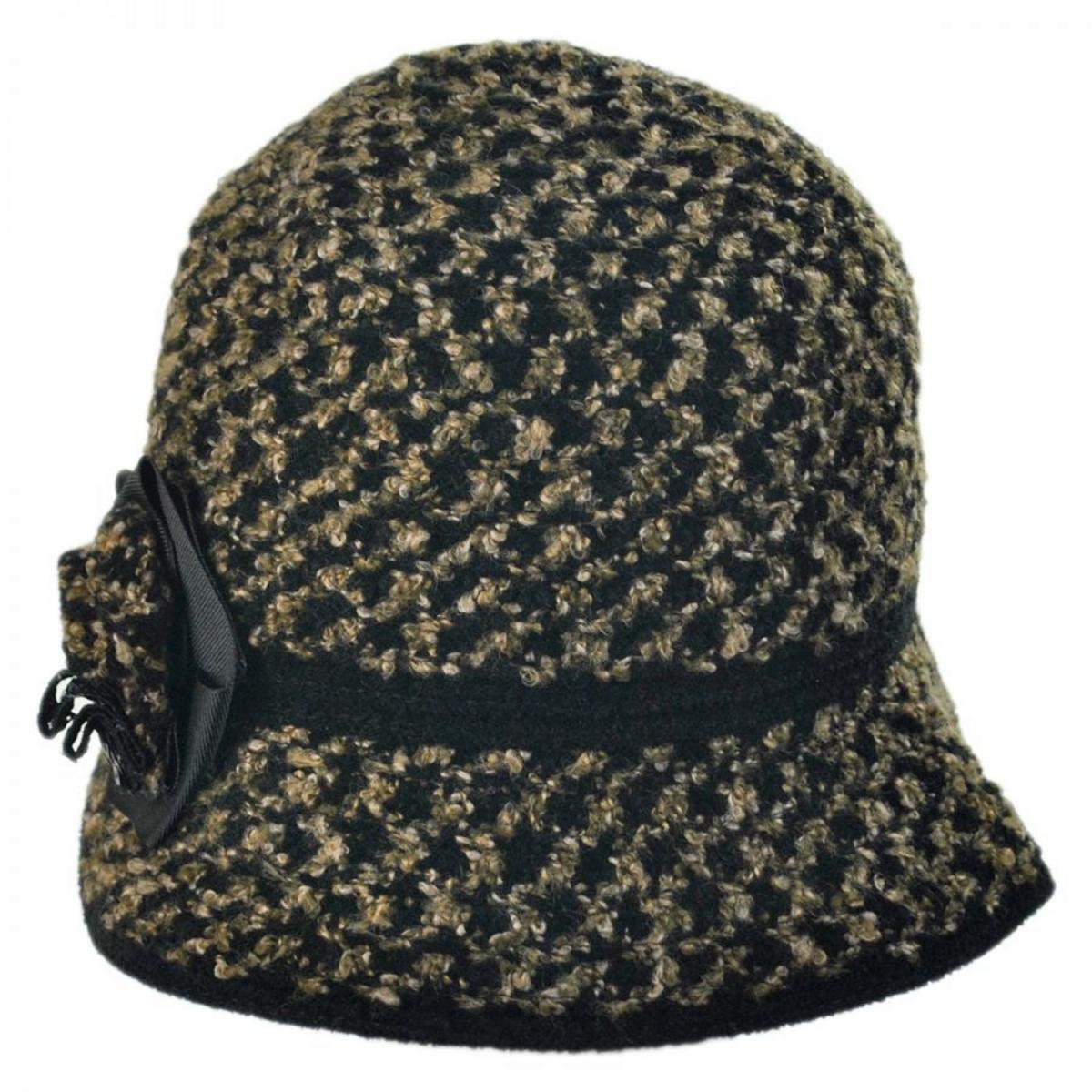 Betmar | Willow Knit Cloche Hat | 106017 | front | BLACK MULTI