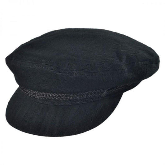 BRIXTON HATS | Herringbone Cotton Fiddler Cap | 181302 | lead | BLACK