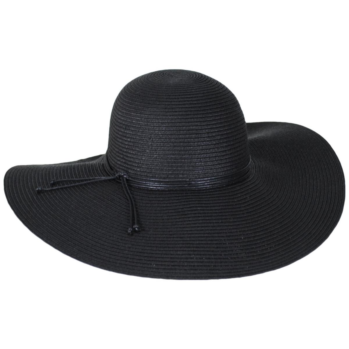 Bigalli | Floppy Summer Toyo Braid Swinger Sun Hat | 104710 | lead | BLACK