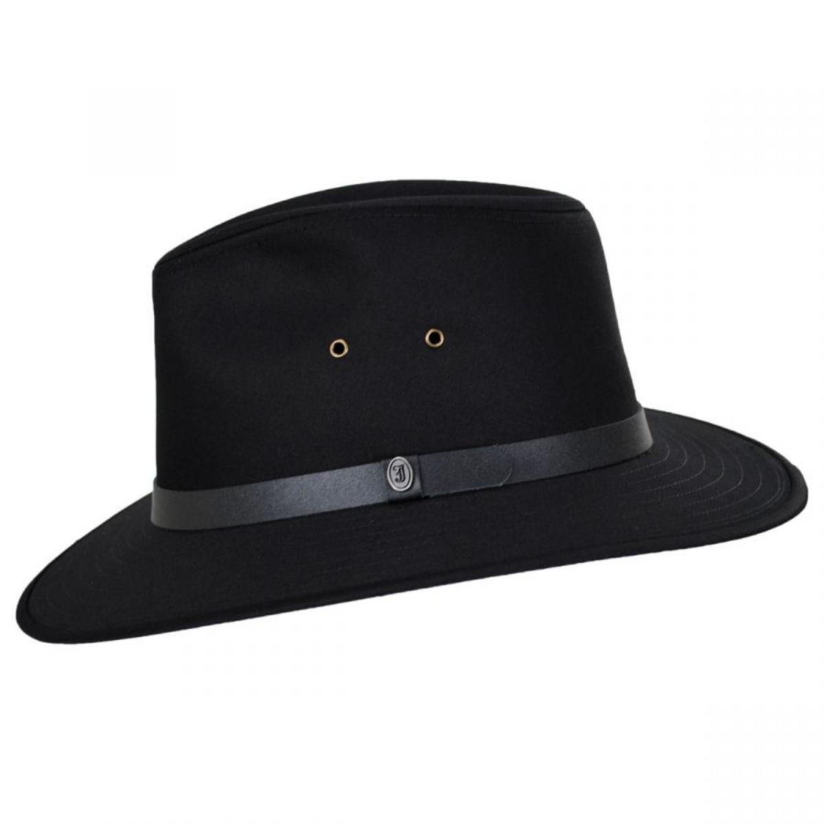 Jaxon Hats | Cotton Safari Fedora Hat | 147250 | profile | BLACK