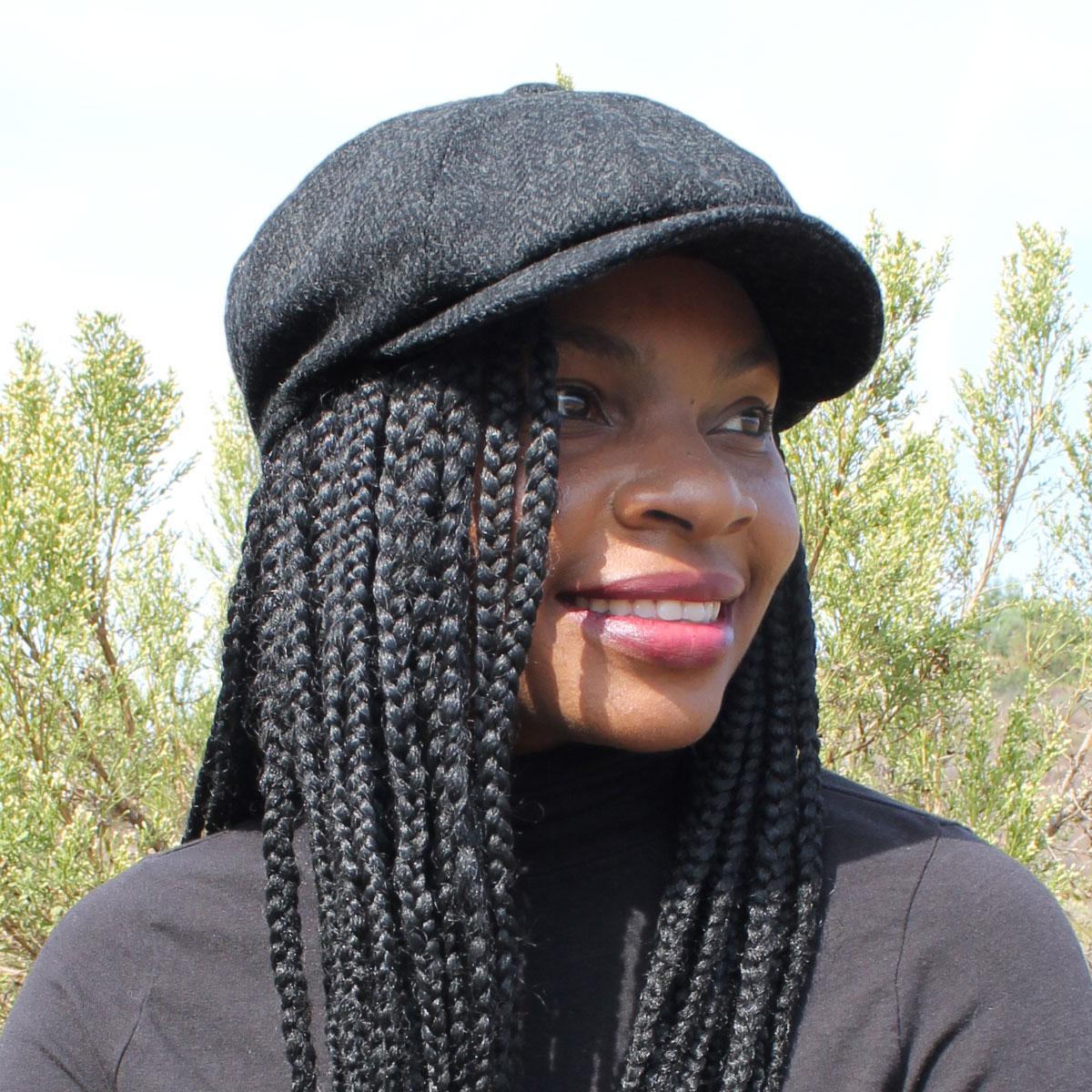 Jaxon & James | Taransay Harris Tweed Wool Newsboy Cap | 170004 | lsfone | BLACK/CHARCOAL