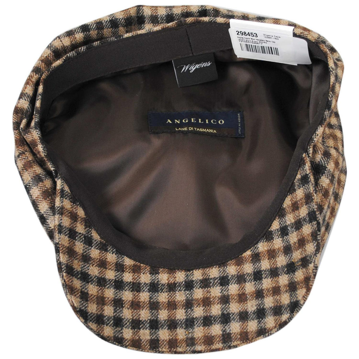 Wigens Caps | Pepita Check Wool Retro Newsboy Cap | 161977 | under | BROWN