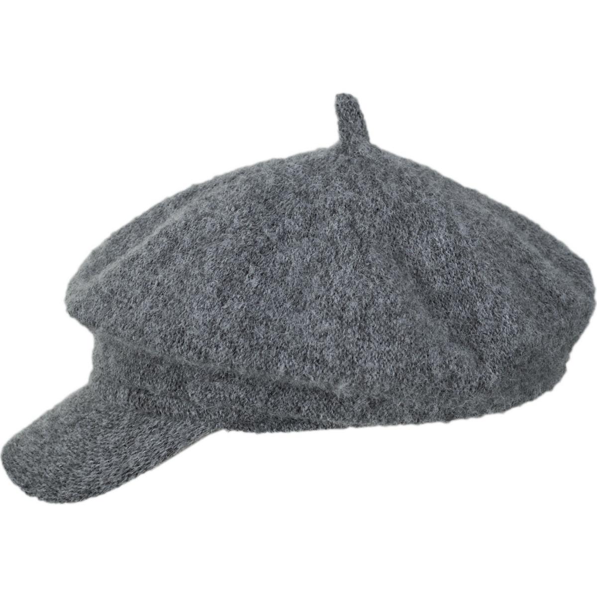 San Diego Hat Company | Early Fog Faux Angora Baker Boy Cap | 108938 | profile | CHARCOAL