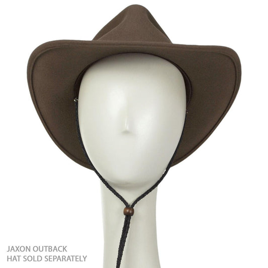 Village Hat Shop | Leather Braid Chin Cord/Strap | 602330 | front | BLACK