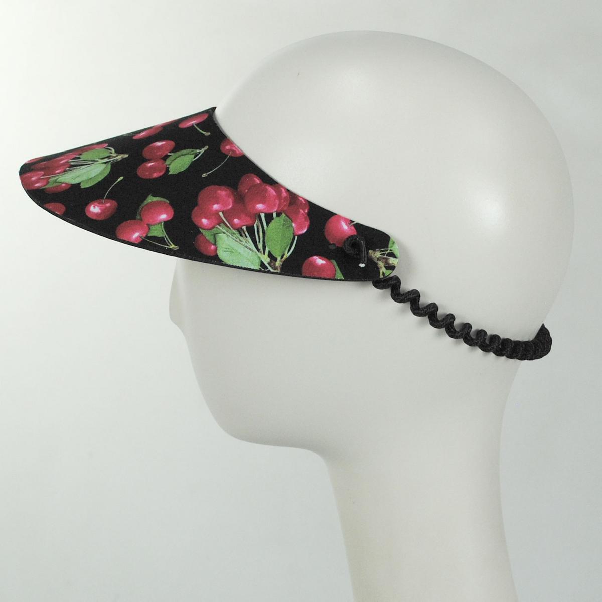 The Incredible Sunvisor | Springlace Cherries Sunvisor | 196363 | profile | BLACK/RED