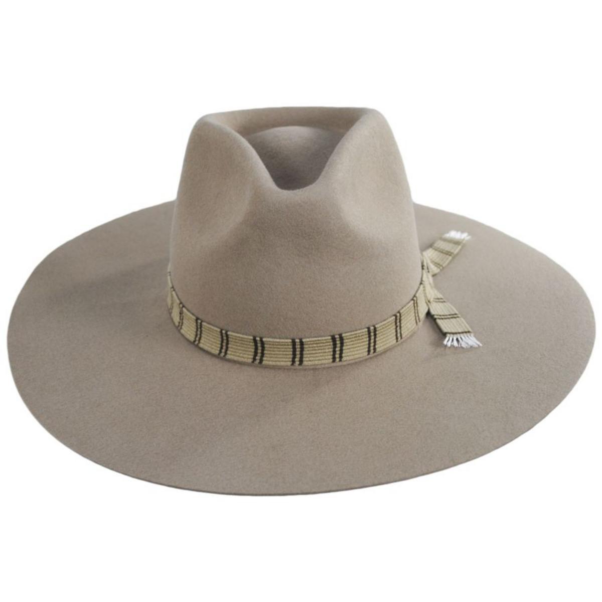 BRIXTON HATS | Leigh Wool Felt Wide Brim Fedora Hat | 123932 | front | SAND