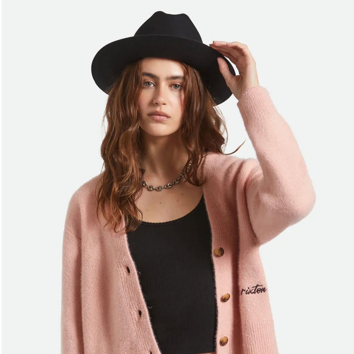 BRIXTON HATS | Hitch Ranch Wool Felt Fedora Hat | 135669 | lsfone | BLACK