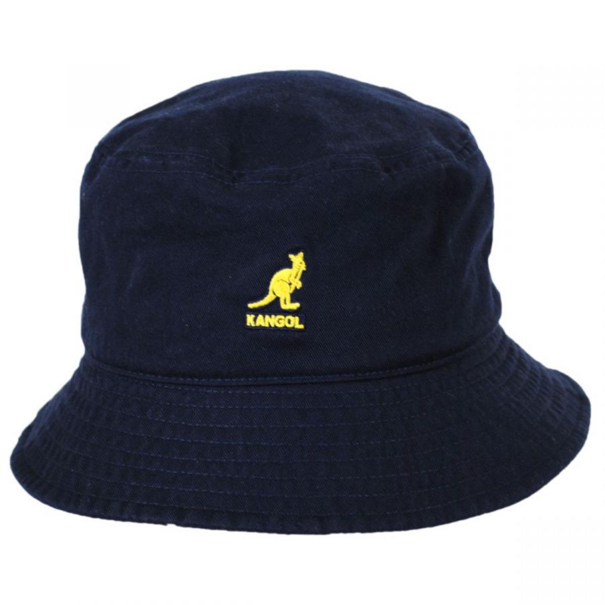 Kangol | Washed Cotton Bucket Hat | 185701 | front | NAVY