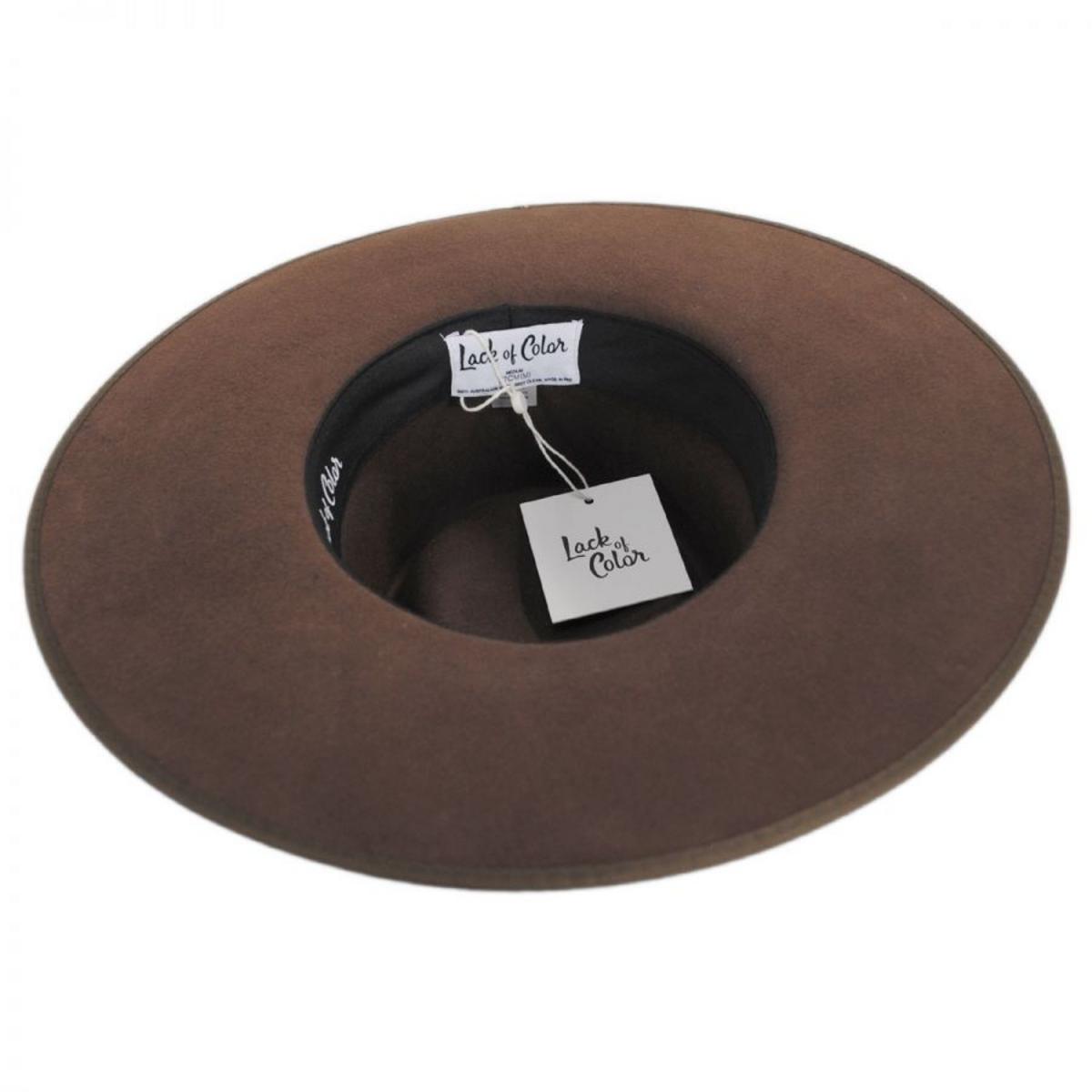 Lack of Color | Wool Felt Rancher Fedora Hat | 124303 | under | COCOA